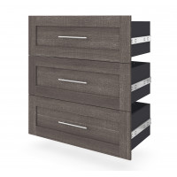 Bestar 26163-000017 Pur By 3-Drawer Set for 36" Storage Unit in Bark Gray