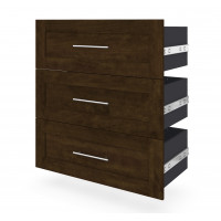 Bestar 26161-1169 Pur 3-Drawer Set for 36" Storage Unit in Chocolate