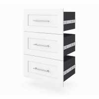 Bestar 26163-1117 Pur 3-Drawer Set for 25" Storage Unit in White