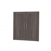 Bestar 26166-000047 Pur By 2-door Set for 36" Storage Unit in Bark Gray