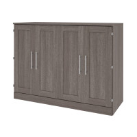 Bestar 26193-000047 Pur Full Cabinet Bed with Mattress in Bark Gray