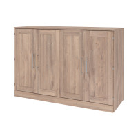 Bestar 26194-000009 Pur 67W 66W Queen Cabinet Bed with Mattress in rustic brown