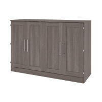 Bestar 26194-000047 Pur Queen Cabinet Bed with Mattress in Bark Gray