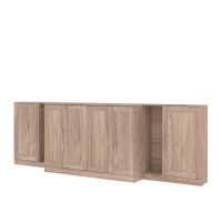 Bestar 26680-000009 Pur 139W Queen Cabinet Bed with Mattress and two 36? Storage Units in rustic brown