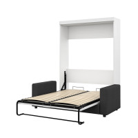 Bestar 26720-000017 Pur 2-Piece Full Wall Bed and Sofa Set - White & Grey