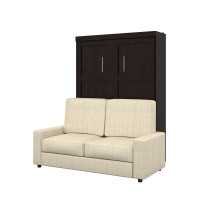 Bestar 26720-000069 Pur 2-Piece Full Wall Bed and Sofa Set - Chocolate & Tan