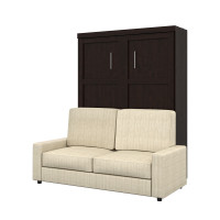 Bestar 26721-000069 Pur 2-Piece Queen Wall Bed and Sofa Set - Chocolate & Tan