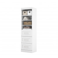 Bestar 26871-17 Pur 25" Storage Unit with 3-drawer Set in White