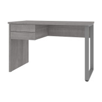 Bestar 29400-000071 Solay 48W Small Table Desk with U-Shaped Metal Leg in platinum gray