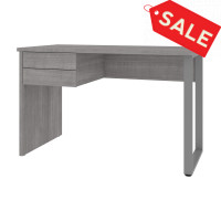 Bestar 29400-000071 Solay 48W Small Table Desk with U-Shaped Metal Leg in platinum gray