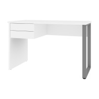 Bestar 29400-000104 Solay 48W Small Table Desk with U-Shaped Metal Leg in white