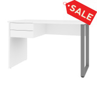 Bestar 29400-000104 Solay 48W Small Table Desk with U-Shaped Metal Leg in white