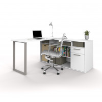 Bestar 29420-17 Solay L-Shaped Desk in White