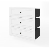 Bestar 40161-2117 Versatile 3 Drawer Set for Versatile 36W Closet Organizer in white