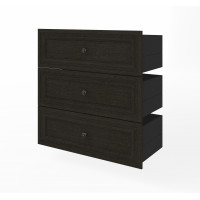 Bestar 40161-2132 Versatile 3 Drawer Set for Versatile 36W Closet Organizer in deep grey