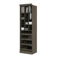 Bestar 40164-000035 Versatile 25 Closet Organizer in walnut grey