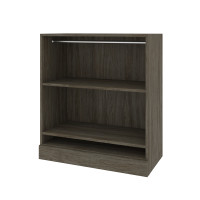 Bestar 40166-000035 Versatile 36W Low storage unit with rod in walnut grey