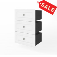 Bestar 40170-1117 Versatile 3 Drawer Set for Versatile 25W Shelving Unit in white