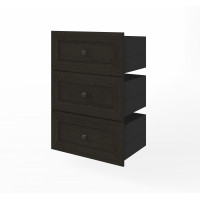 Bestar 40170-1132 Versatile 3 Drawer Set for Versatile 25W Shelving Unit in deep grey