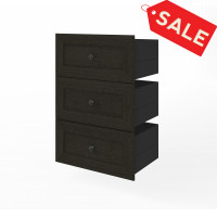 Bestar 40170-1132 Versatile 3 Drawer Set for Versatile 25W Shelving Unit in deep grey