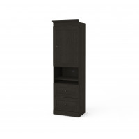 Bestar 40172-32 Versatile 25 Storage Unit with Mobile Nightstand in deep grey