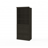Bestar 40850-32 Versatile 36 Storage Unit with 3 Drawers in deep grey