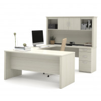 Bestar 46410-31 Logan U-Shaped Desk in White Chocolate