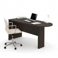 Bestar 60800-2179 Embassy Peninsula Table in Dark Chocolate