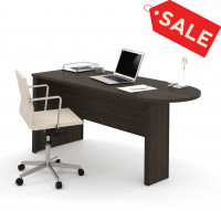 Bestar 60800-2179 Embassy Peninsula Table in Dark Chocolate