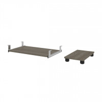 Bestar 60830-000035 Embassy 27W Keyboard Tray and CPU Stand in walnut grey
