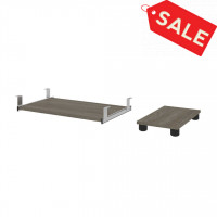 Bestar 60830-000035 Embassy 27W Keyboard Tray and CPU Stand in walnut grey