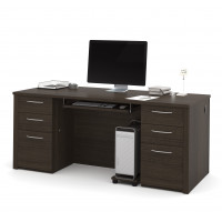 Bestar 60890-79 Embassy 71" Executive Desk Kit in Dark Chocolate