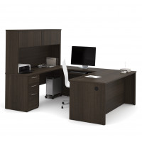 Bestar 60897-79 Embassy 71" U-shaped Desk in Dark Chocolate