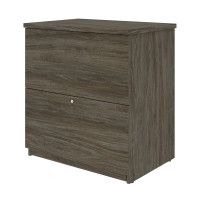 Bestar 65635-000035 Universel 29W Standard Lateral File Cabinet in walnut grey