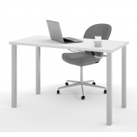 Bestar 65855-17 Bestar 24" x 48" Table with Square Metal Legs in White