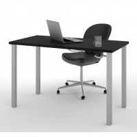 Bestar 65855-18 Bestar 24" x 48" Table with Square Metal Legs in Black
