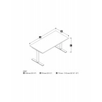 Bestar 65867-38 Bestar 30" x 60" Electric Height Adjustable Table in Northern Maple