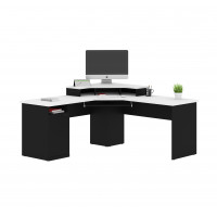 Bestar 69430-000018 Hampton 71W Corner Desk in black and white