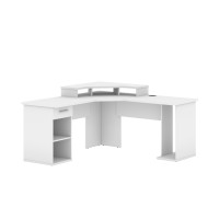 Bestar 69431-000017 Hampton 66W L-Shaped Corner Gaming Desk in white
