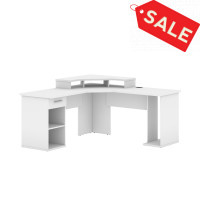 Bestar 69431-000017 Hampton 66W L-Shaped Corner Gaming Desk in white