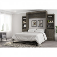 Bestar 70883-17 Edge Queen Wall Bed with two 21" Storage Units and Doors in White