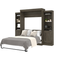 Bestar 70893-17 Edge Full Wall Bed with two 21" Storage Units and Doors in White
