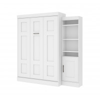 Bestar 70898-17 Edge Full Wall Bed with one 21" Storage Unit and Door in White
