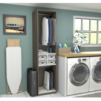 Bestar 80162-1147 Cielo By 19.5" Multi-Storage CubBy Unit in Bark Gray and White
