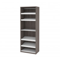 Bestar 80166-47 Cielo By 29.5" Shoe/CloSet Storage Unit Featuring Reversible Shelves in Bark Gray and White