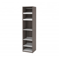 Bestar 80167-47 Cielo By 19.5" Shoe/CloSet Storage Unit Featuring Reversible Shelves in Bark Gray and White
