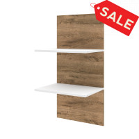 Bestar 80168-000009 Cielo 2 Floating Shelves in Rustic Brown and White