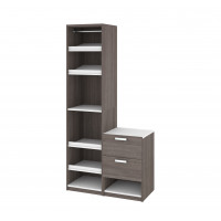 Bestar 80850-47 Cielo By Deluxe 39" Reach-In CloSet in Bark Gray and White