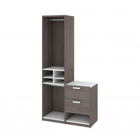 Bestar 80851-47 Cielo By Classic 39" Reach-In CloSet in Bark Gray and White