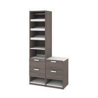 Bestar 80852-47 Cielo By Elite 39" Reach-In CloSet in Bark Gray and White